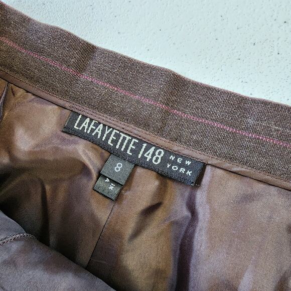 Lafayette 148 New York Brown Trouser Pant Pleated Size 8 - Picture 4 of 6